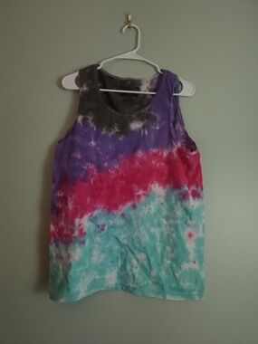 Chin Up Apparel Tie-Dye Tank Top in Black, Purple, Pink, Aqua